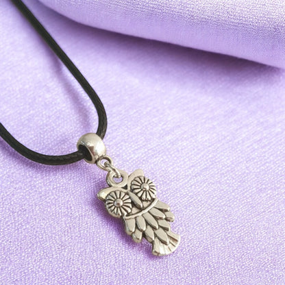Owl Charm Necklace Silver Plated Or Waxed Cord Variable Lengths, Gift Packaged - Premium  from Etsy - Just £5.49! Shop now at Uniquely Holt