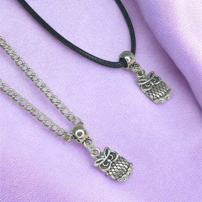 Owl Charm Necklace Silver Plated Or Waxed Cord Variable Lengths, Gift Packaged - Premium  from Etsy - Just £5.49! Shop now at Uniquely Holt