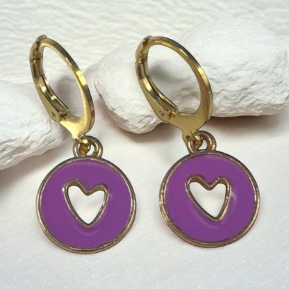 Colourful Heart Hoop Earrings Colour Options - Premium  from Uniquely Holt - Just £4.99! Shop now at Uniquely Holt