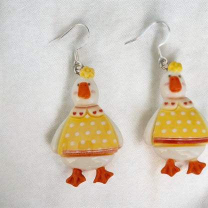 Novelty Goose Dangly Earrings - Premium  from Uniquely Holt - Just £4.99! Shop now at Uniquely Holt