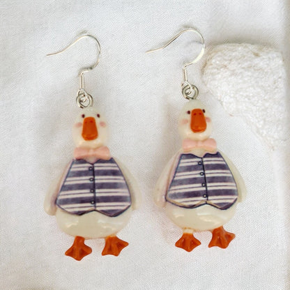 Novelty Goose Dangly Earrings - Premium  from Uniquely Holt - Just £4.99! Shop now at Uniquely Holt