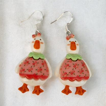 Novelty Goose Dangly Earrings - Premium  from Uniquely Holt - Just £4.99! Shop now at Uniquely Holt
