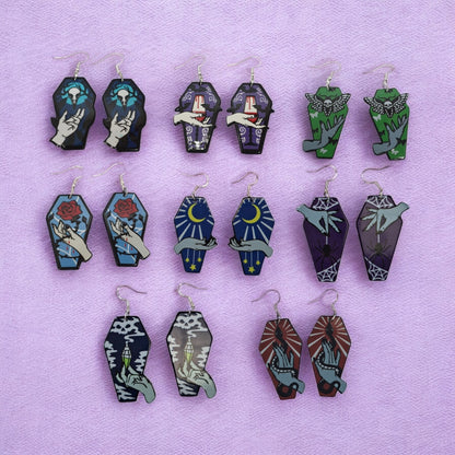 Acrylic Coffin Dangly Earrings - Premium  from Uniquely Holt - Just £4.99! Shop now at Uniquely Holt