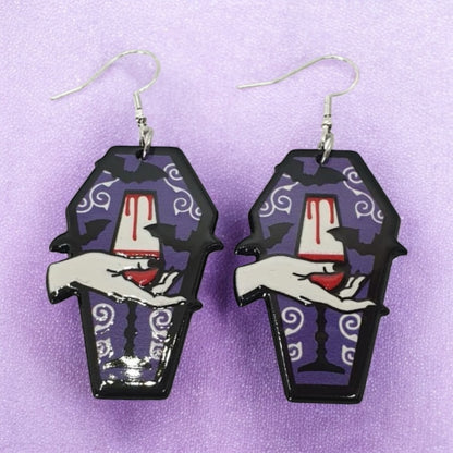 Acrylic Coffin Dangly Earrings - Premium  from Uniquely Holt - Just £4.99! Shop now at Uniquely Holt