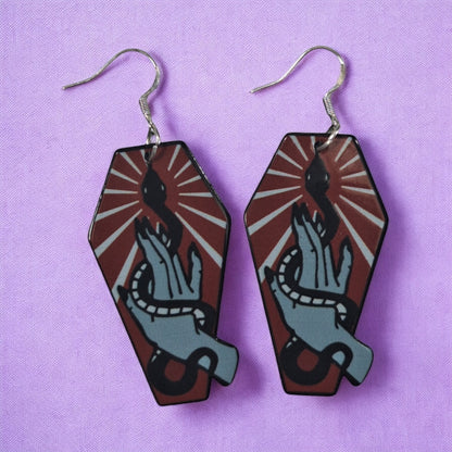 Acrylic Coffin Dangly Earrings - Premium  from Uniquely Holt - Just £4.99! Shop now at Uniquely Holt