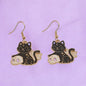 Black Cat And Skull Earrings - Premium  from Uniquely Holt - Just £4.99! Shop now at Uniquely Holt