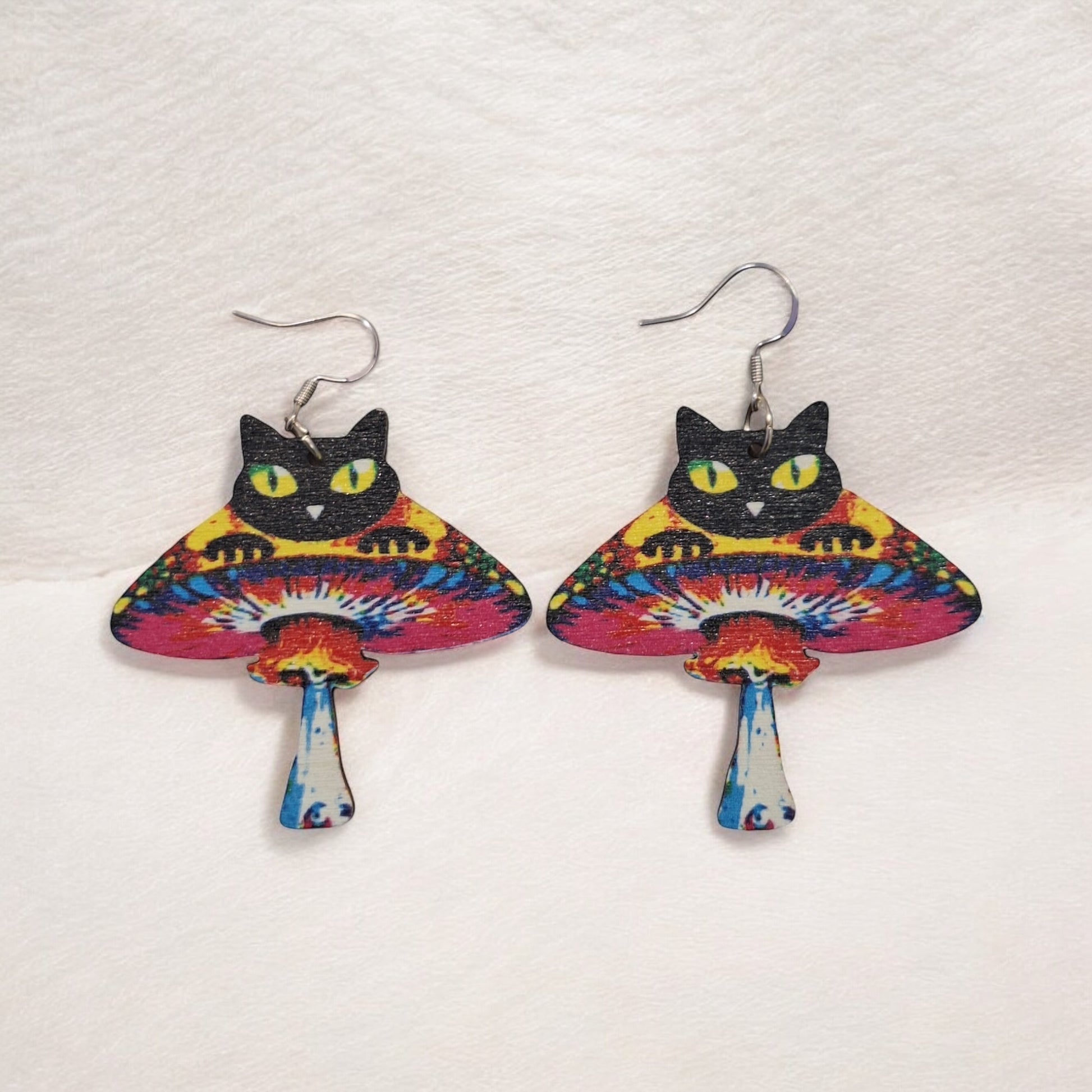 Black Cat UFO Earrings - Premium  from Uniquely Holt - Just £4.99! Shop now at Uniquely Holt