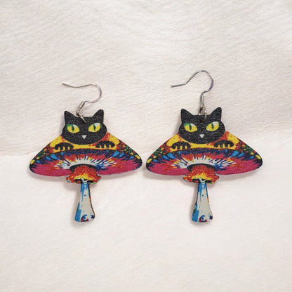 Black Cat UFO Earrings - Premium  from Uniquely Holt - Just £4.99! Shop now at Uniquely Holt