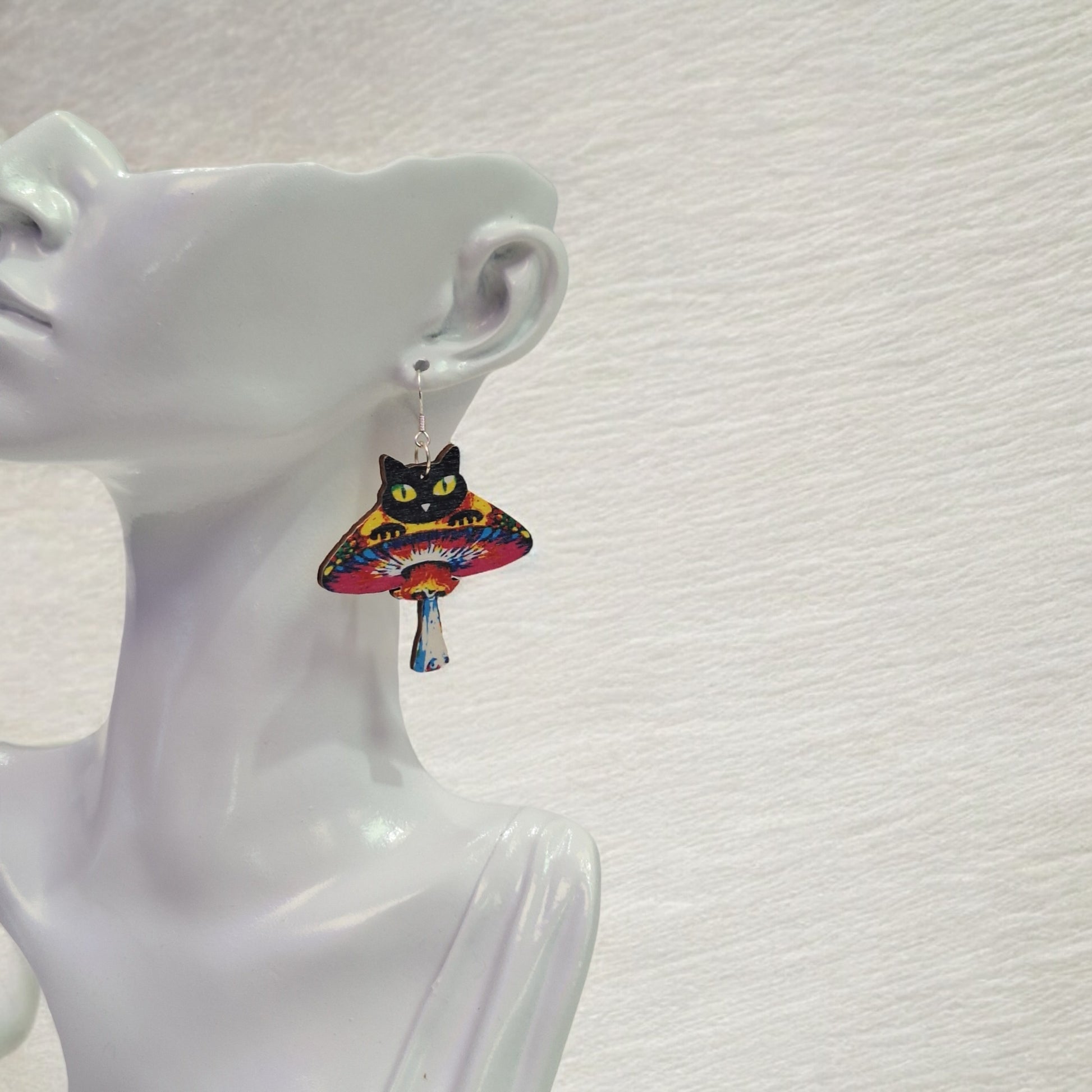 Black Cat UFO Earrings - Premium  from Uniquely Holt - Just £4.99! Shop now at Uniquely Holt