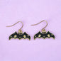 Black Enamel Bat Dangly Earrings - Premium  from Uniquely Holt - Just £4.99! Shop now at Uniquely Holt