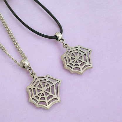 Cobweb Spider Web Charm Necklace Silver Plated Or Waxed Cord Variable Lengths, Gift Packaged, Spooky Halloween Gift - Premium  from Etsy - Just £5.49! Shop now at Uniquely Holt