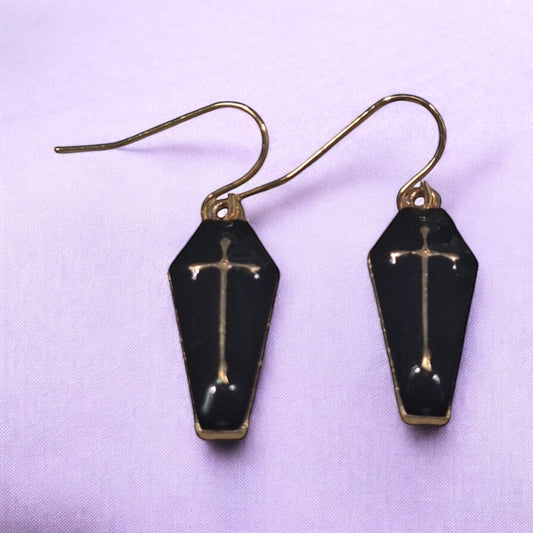 Enamel Coffin Dangly Earrings - Premium  from Uniquely Holt - Just £4.99! Shop now at Uniquely Holt