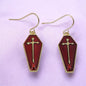 Enamel Coffin Dangly Earrings - Premium  from Uniquely Holt - Just £4.99! Shop now at Uniquely Holt
