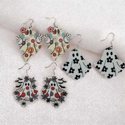 Flowery Ghost Earrings - Premium  from Uniquely Holt - Just £4.99! Shop now at Uniquely Holt
