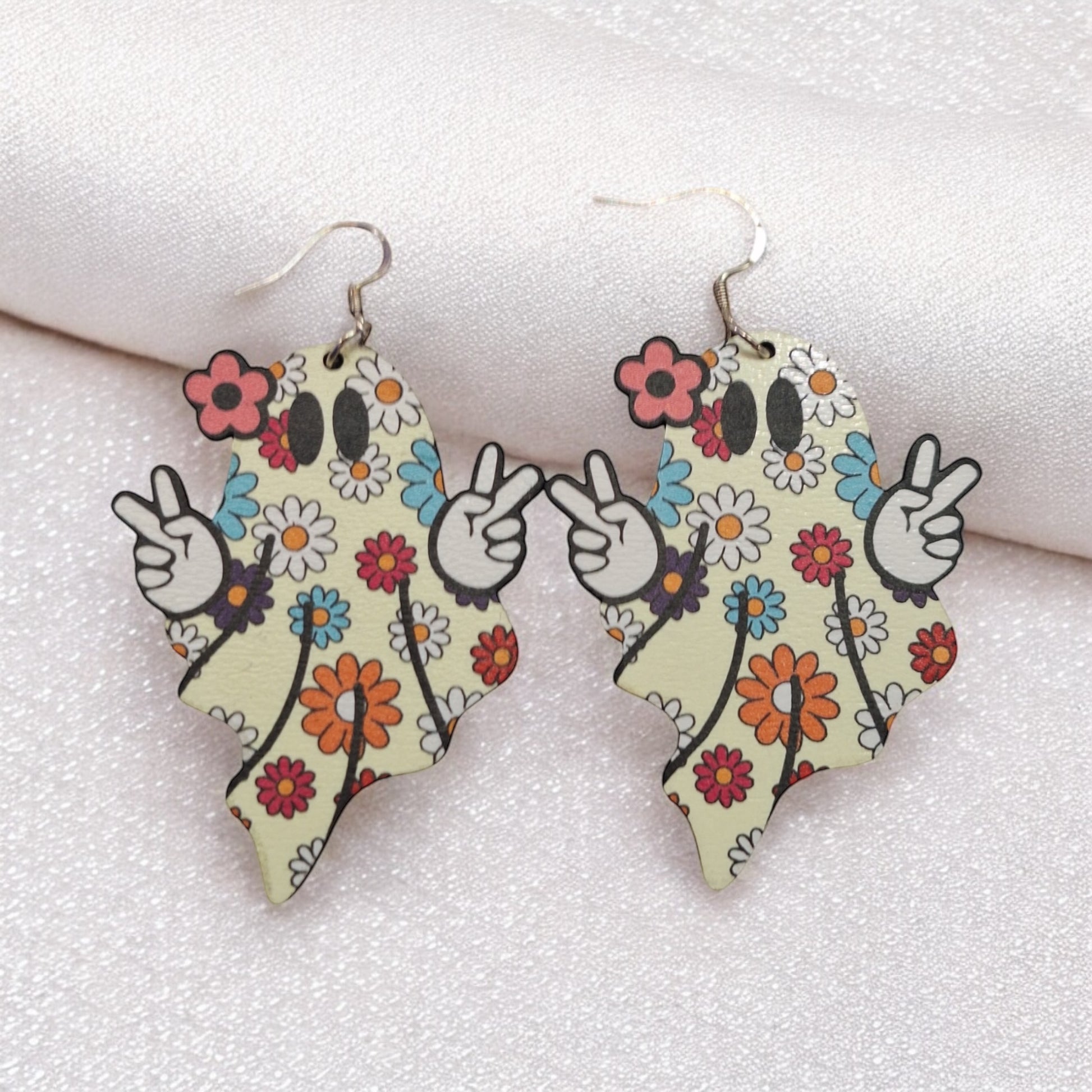 Flowery Ghost Earrings - Premium  from Uniquely Holt - Just £4.99! Shop now at Uniquely Holt