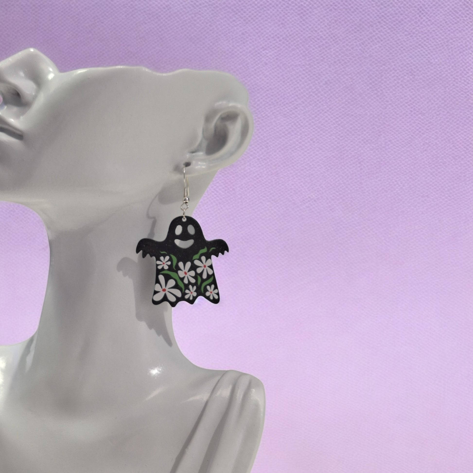 Flowery Ghost Earrings - Premium  from Uniquely Holt - Just £4.99! Shop now at Uniquely Holt
