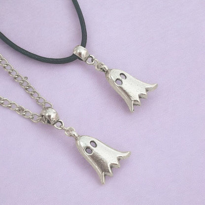 Ghost Charm Necklace Silver Plated Or Waxed Cord Variable Lengths, Gift Packaged, Spooky Halloween Gift - Premium  from Etsy - Just £5.49! Shop now at Uniquely Holt