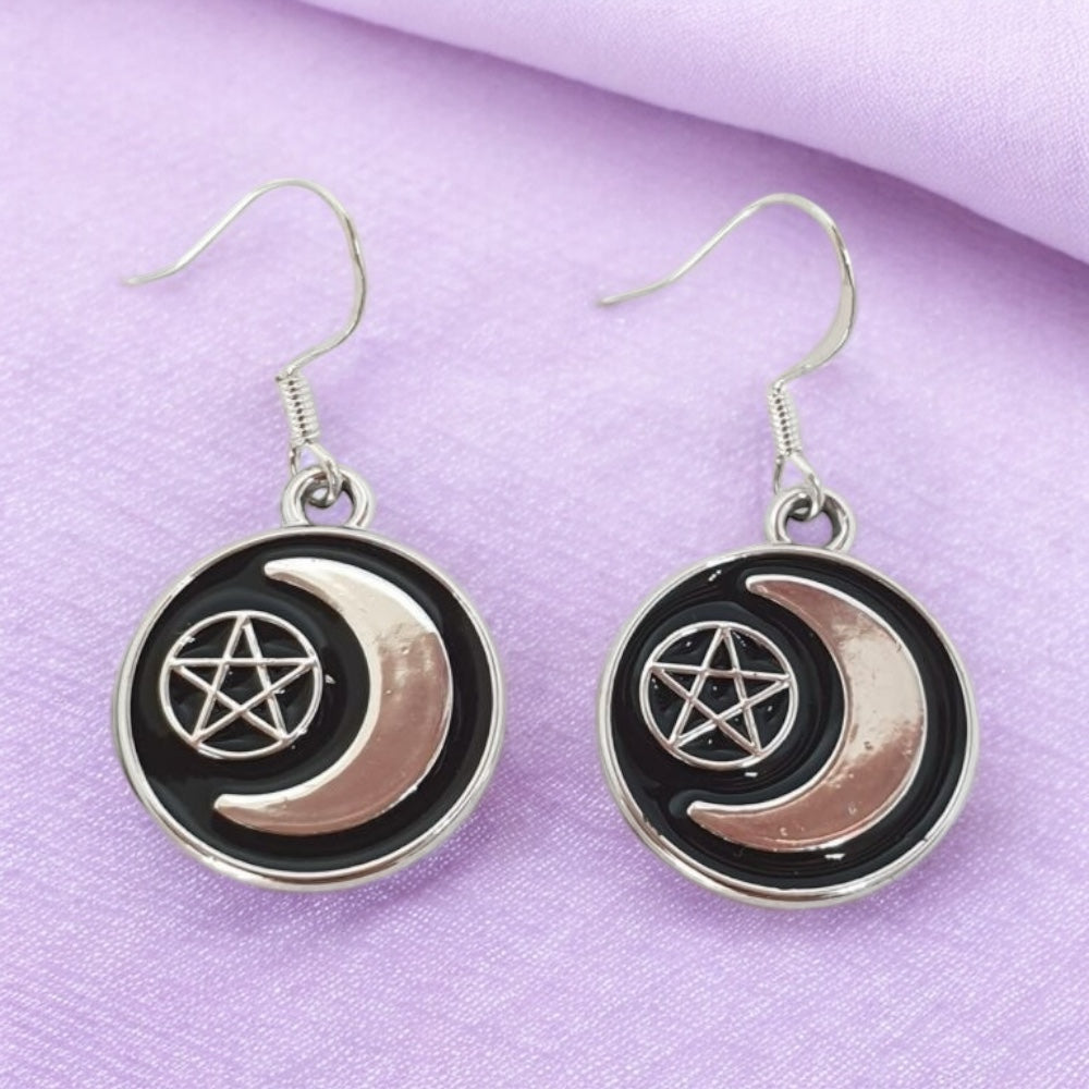 Moon And Star Dangly Earrings - Premium  from Uniquely Holt - Just £4.99! Shop now at Uniquely Holt