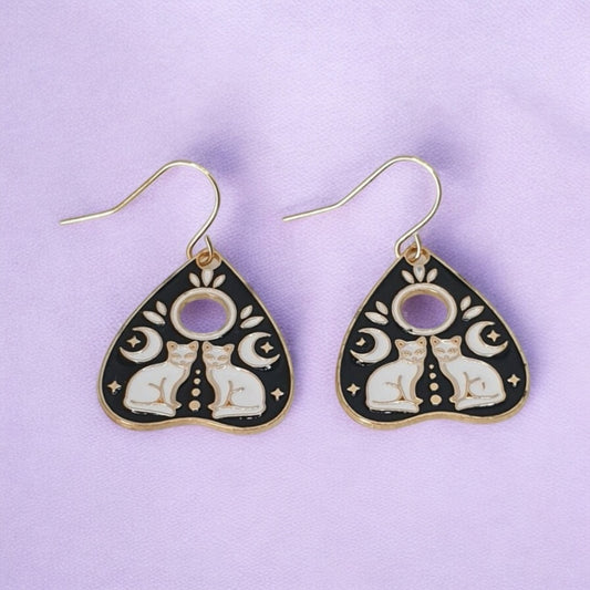 Ouija Cat Dangly Earrings - Premium  from Uniquely Holt - Just £4.99! Shop now at Uniquely Holt