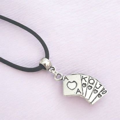 Playing Card Charm Necklace Silver Plated Or Waxed Cord Variable Lengths, Gift Packaged - Premium  from Etsy - Just £5.49! Shop now at Uniquely Holt