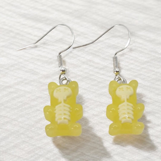 Skeleton Gummy Bear Dangly Earrings - Premium  from Uniquely Holt - Just £4.99! Shop now at Uniquely Holt