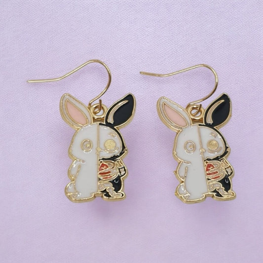 Skeleton Rabbit Dangly Charm Earrings - Premium  from Uniquely Holt - Just £4.99! Shop now at Uniquely Holt