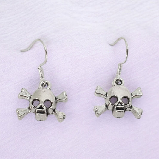 Skull And Cross Bone Dangly Earrings - Premium  from Uniquely Holt - Just £4.99! Shop now at Uniquely Holt