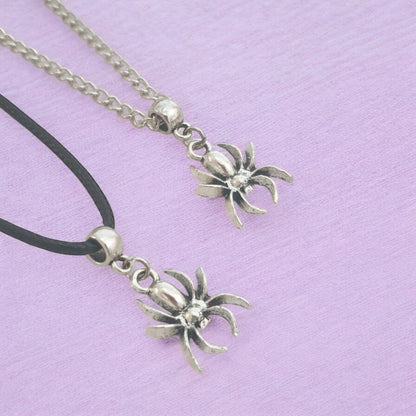 Spider Charm Necklace Silver Plated Or Waxed Cord Variable Lengths, Gift Packaged, Spooky Halloween Gift - Premium  from Etsy - Just £5.49! Shop now at Uniquely Holt