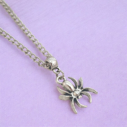 Spider Charm Necklace Silver Plated Or Waxed Cord Variable Lengths, Gift Packaged, Spooky Halloween Gift - Premium  from Etsy - Just £5.49! Shop now at Uniquely Holt