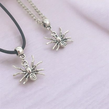 Spider Charm Necklace Silver Plated Or Waxed Cord Variable Lengths, Gift Packaged, Spooky Halloween Gift - Premium  from Etsy - Just £5.49! Shop now at Uniquely Holt