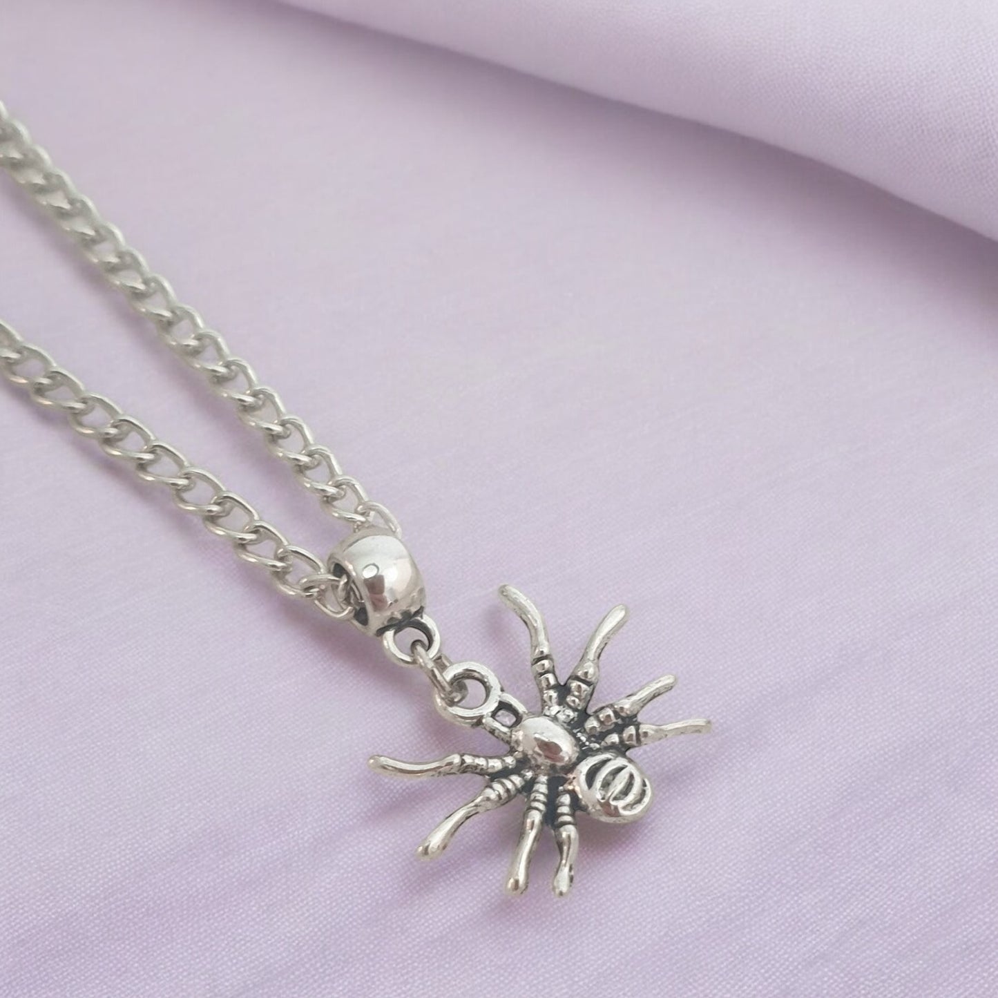 Spider Charm Necklace Silver Plated Or Waxed Cord Variable Lengths, Gift Packaged, Spooky Halloween Gift - Premium  from Etsy - Just £5.49! Shop now at Uniquely Holt