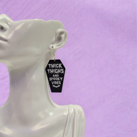 Thick Thighs And Spooky Vibes Earrings - Premium  from Uniquely Holt - Just £4.99! Shop now at Uniquely Holt