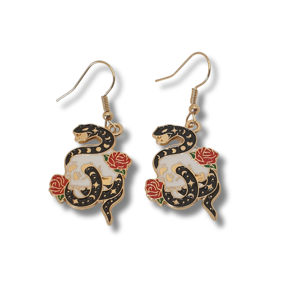 Enamel Snake Dangly Earrings - Premium  from Uniquely Holt - Just £4.99! Shop now at Uniquely Holt