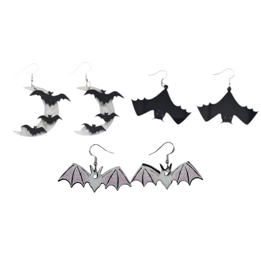 Acrylic Bat Dangly Earrings - Premium  from Uniquely Holt - Just £4.99! Shop now at Uniquely Holt