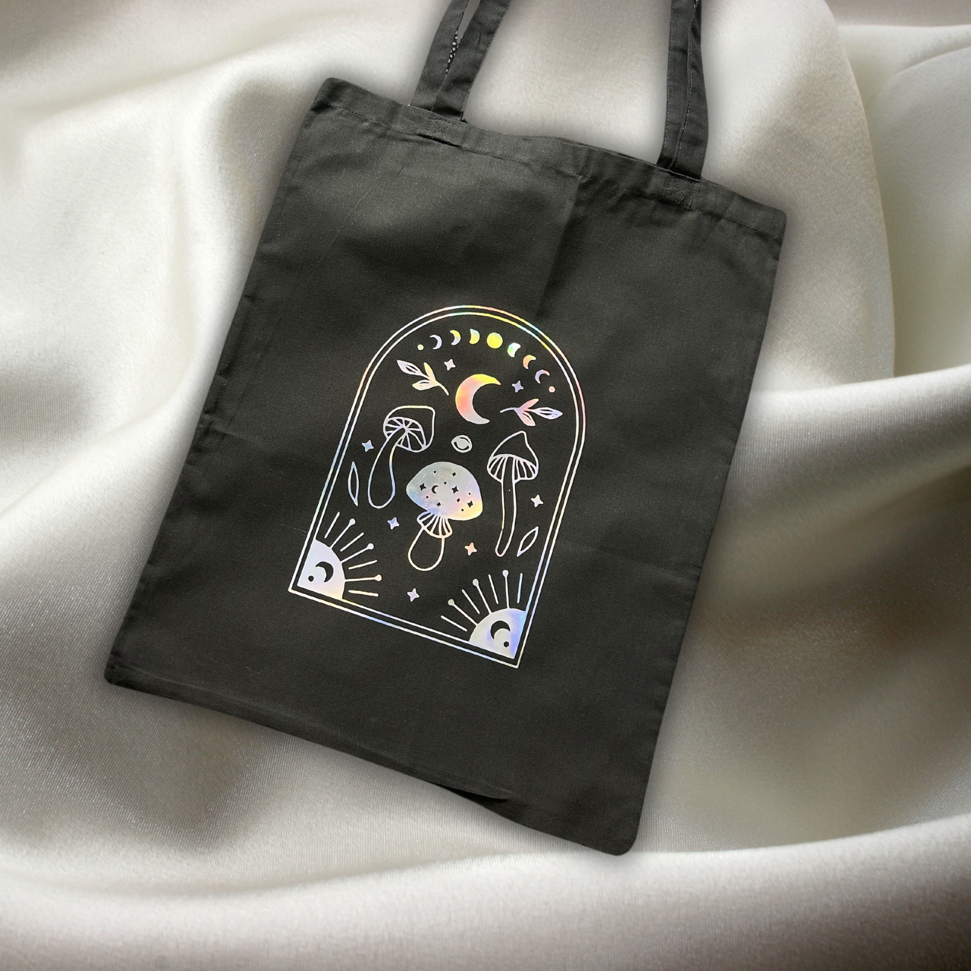 Holographic Mushroom Tote Bag - Premium  from Uniquely Holt - Just £10.00! Shop now at Uniquely Holt