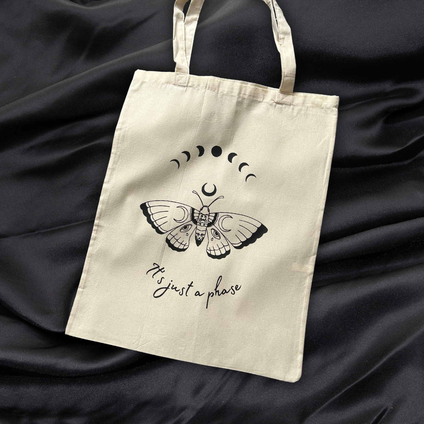 Moth “It’s Just a Phase” Tote Bag - Premium  from Uniquely Holt - Just £10.00! Shop now at Uniquely Holt