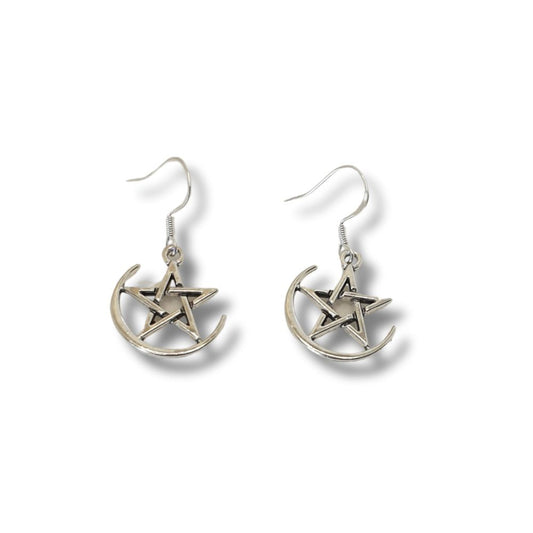 Silver Coloured Pentagram Charm Earrings - Premium  from Uniquely Holt - Just £4.99! Shop now at Uniquely Holt