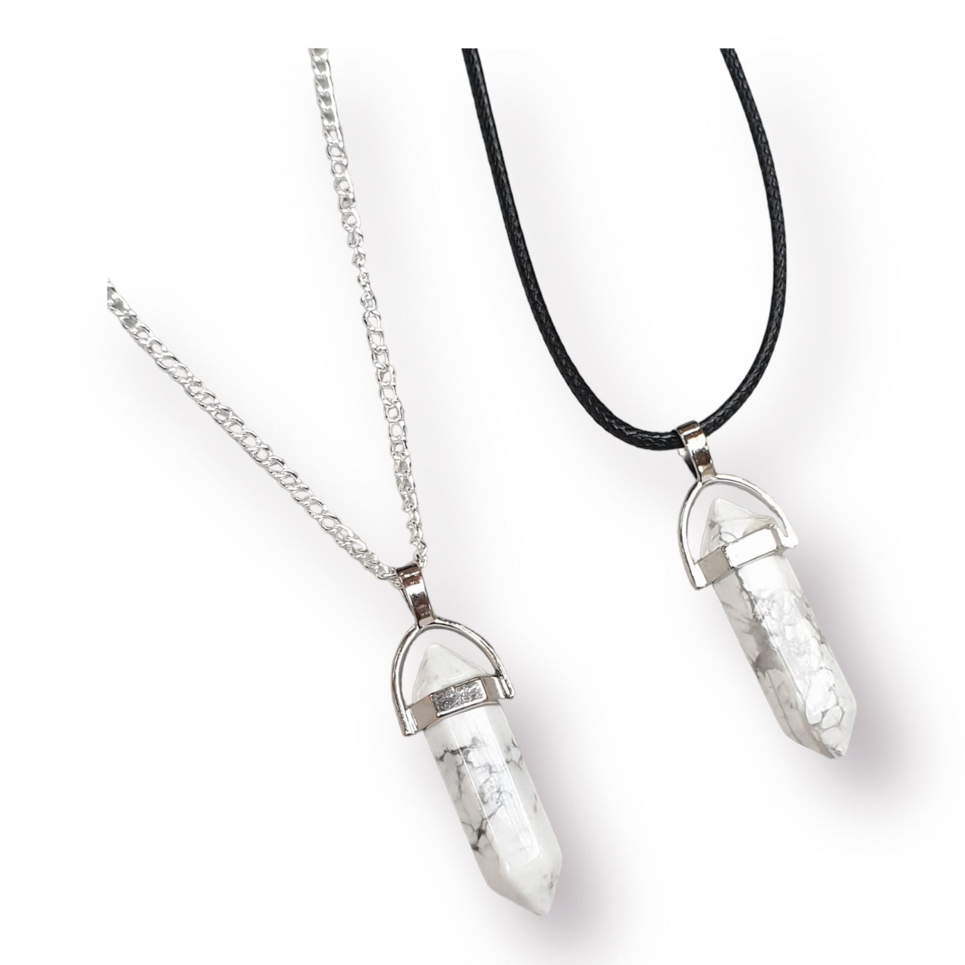 Howlite Pendant Gemstone Necklace Cord Or Chain Option - Premium  from Uniquely Holt - Just £5.99! Shop now at Uniquely Holt