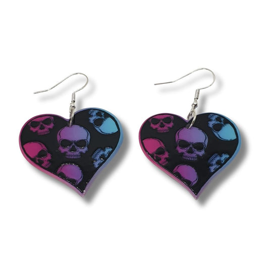 Heart Of Skulls Dangly Earrings - Premium  from Uniquely Holt - Just £4.99! Shop now at Uniquely Holt