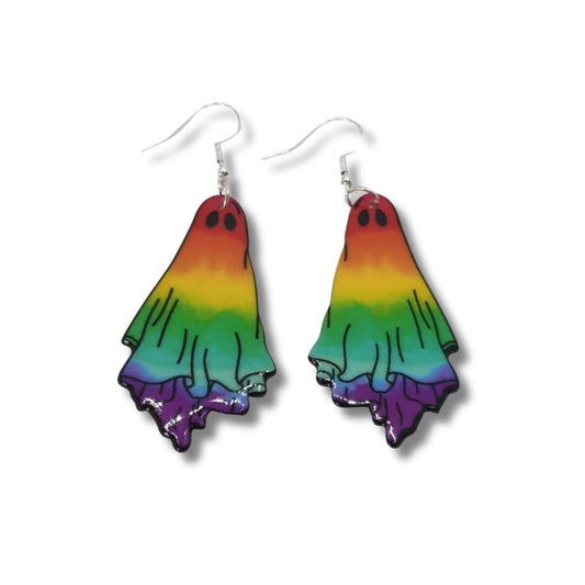 Rainbow Ghost Dangly Earrings - Premium  from Uniquely Holt - Just £4.99! Shop now at Uniquely Holt