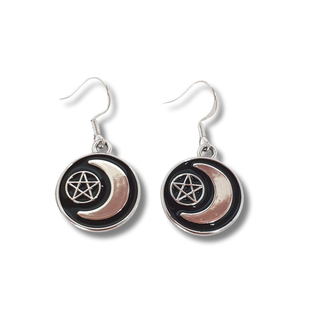 Moon And Star Dangly Earrings - Premium  from Uniquely Holt - Just £4.99! Shop now at Uniquely Holt