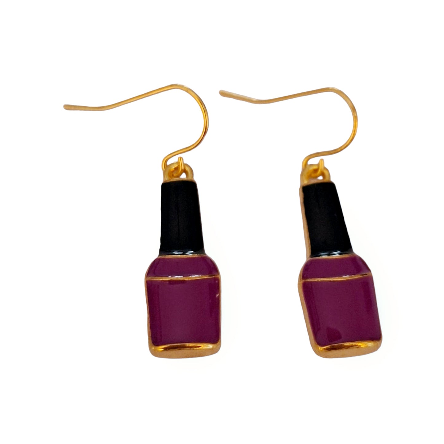 Purple Nail Polish Novelty Dangly Earrings - Premium  from Uniquely Holt - Just £4.99! Shop now at Uniquely Holt