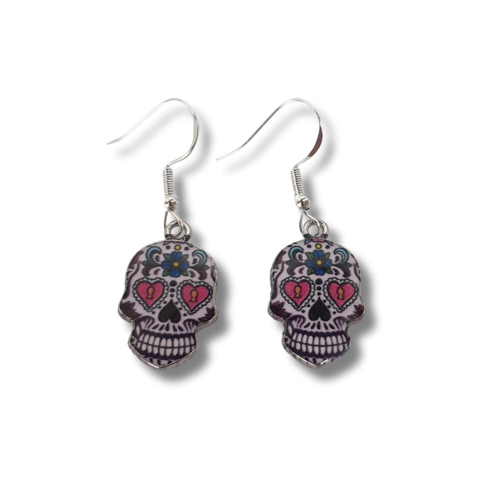 Day Of The Dead Dangly Earrings - Premium  from Uniquely Holt - Just £4.99! Shop now at Uniquely Holt