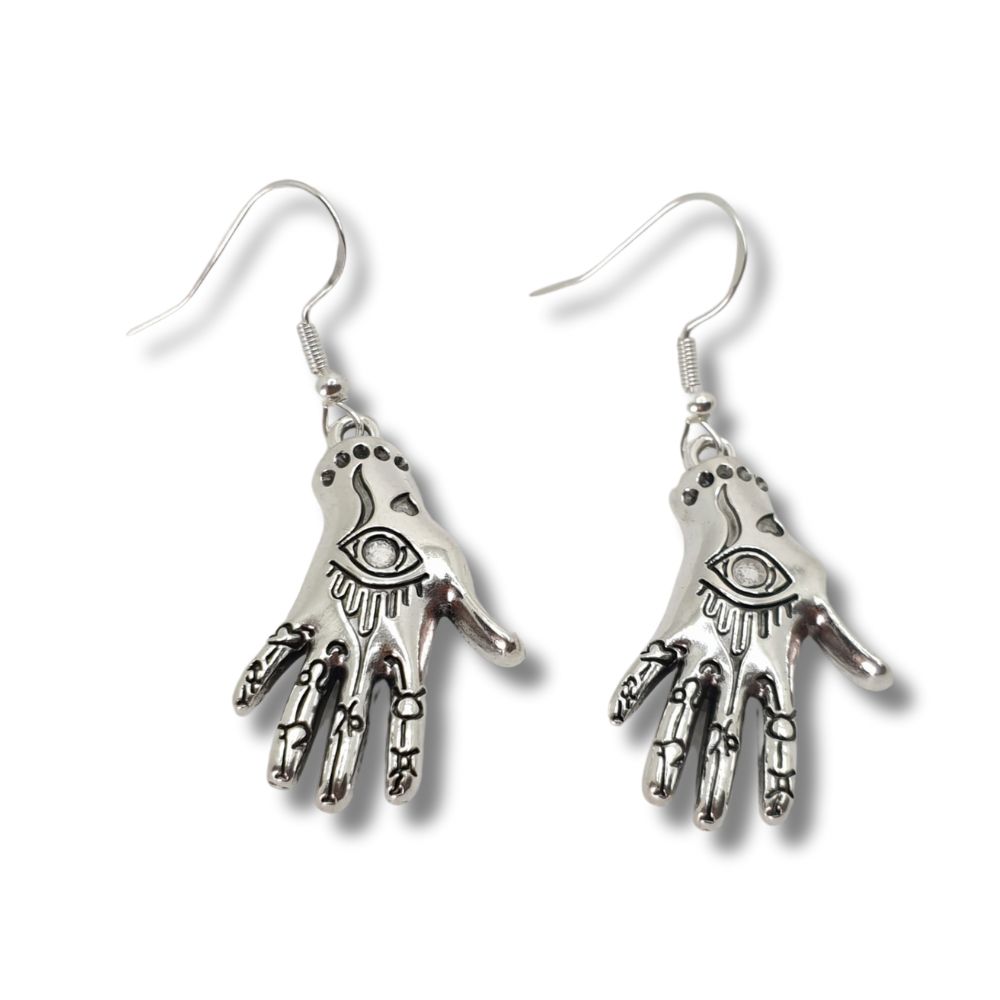 Silver Coloured Hand Earrings - Premium  from Uniquely Holt - Just £4.99! Shop now at Uniquely Holt