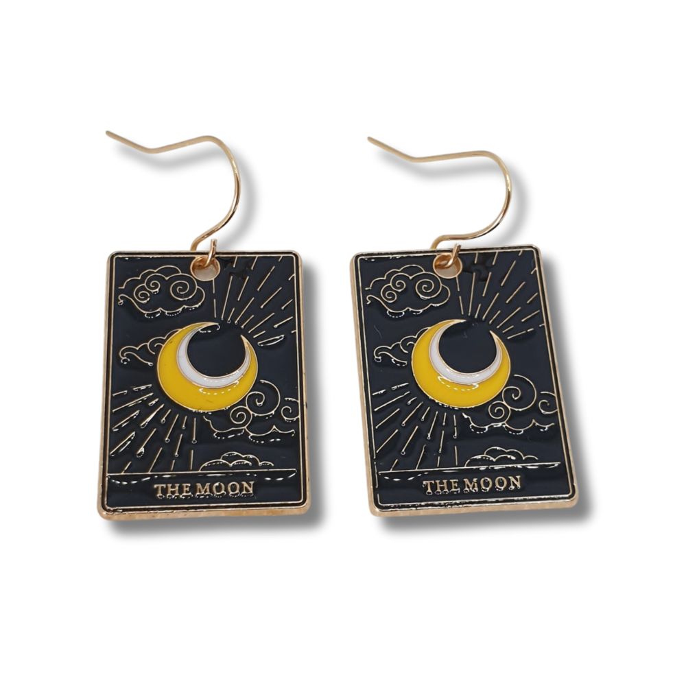 The Moon Tarot Card Dangly Earrings - Premium  from Uniquely Holt - Just £4.99! Shop now at Uniquely Holt
