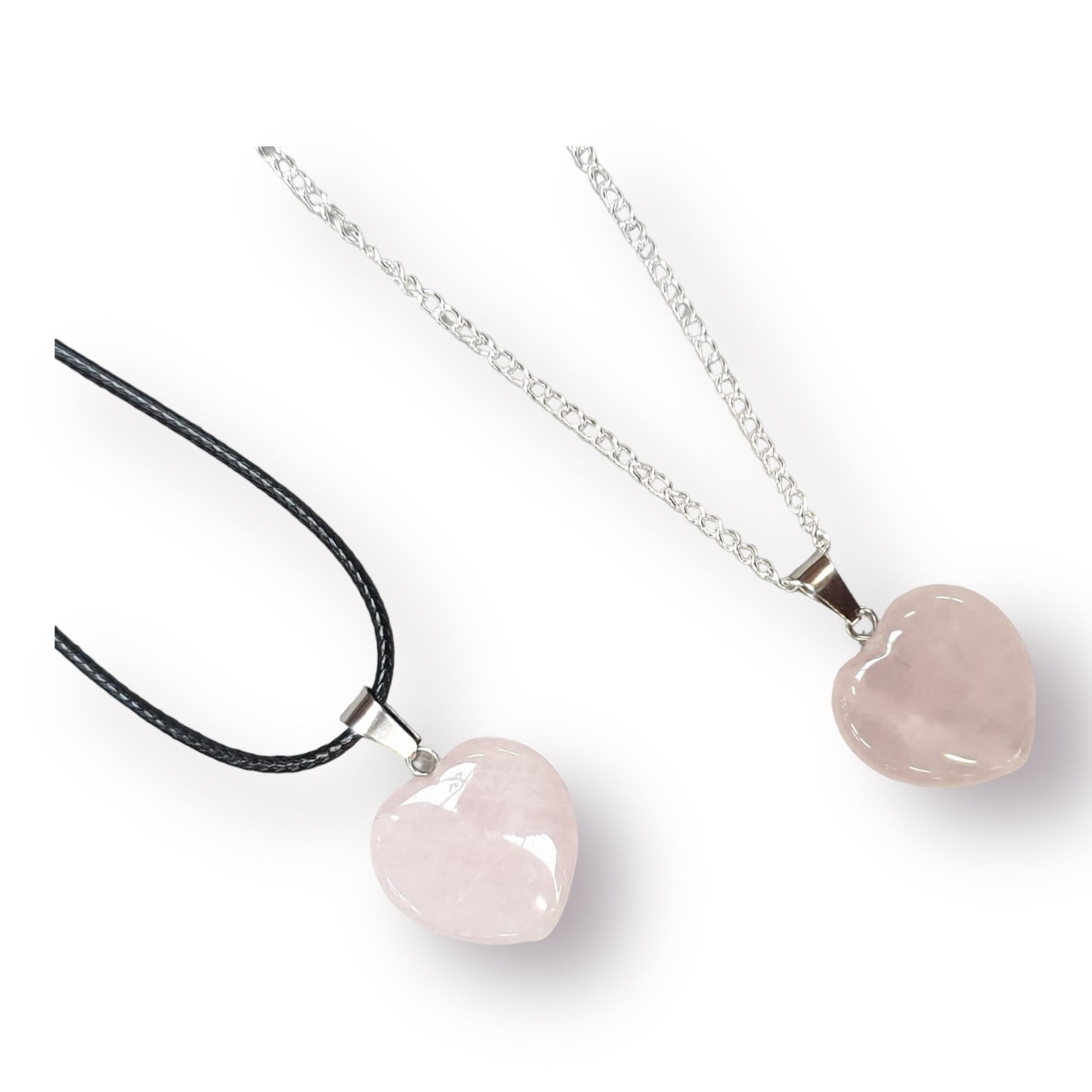 Rose Quartz Heart Gemstone Necklace Chain Options - Premium  from Uniquely Holt - Just £5.99! Shop now at Uniquely Holt