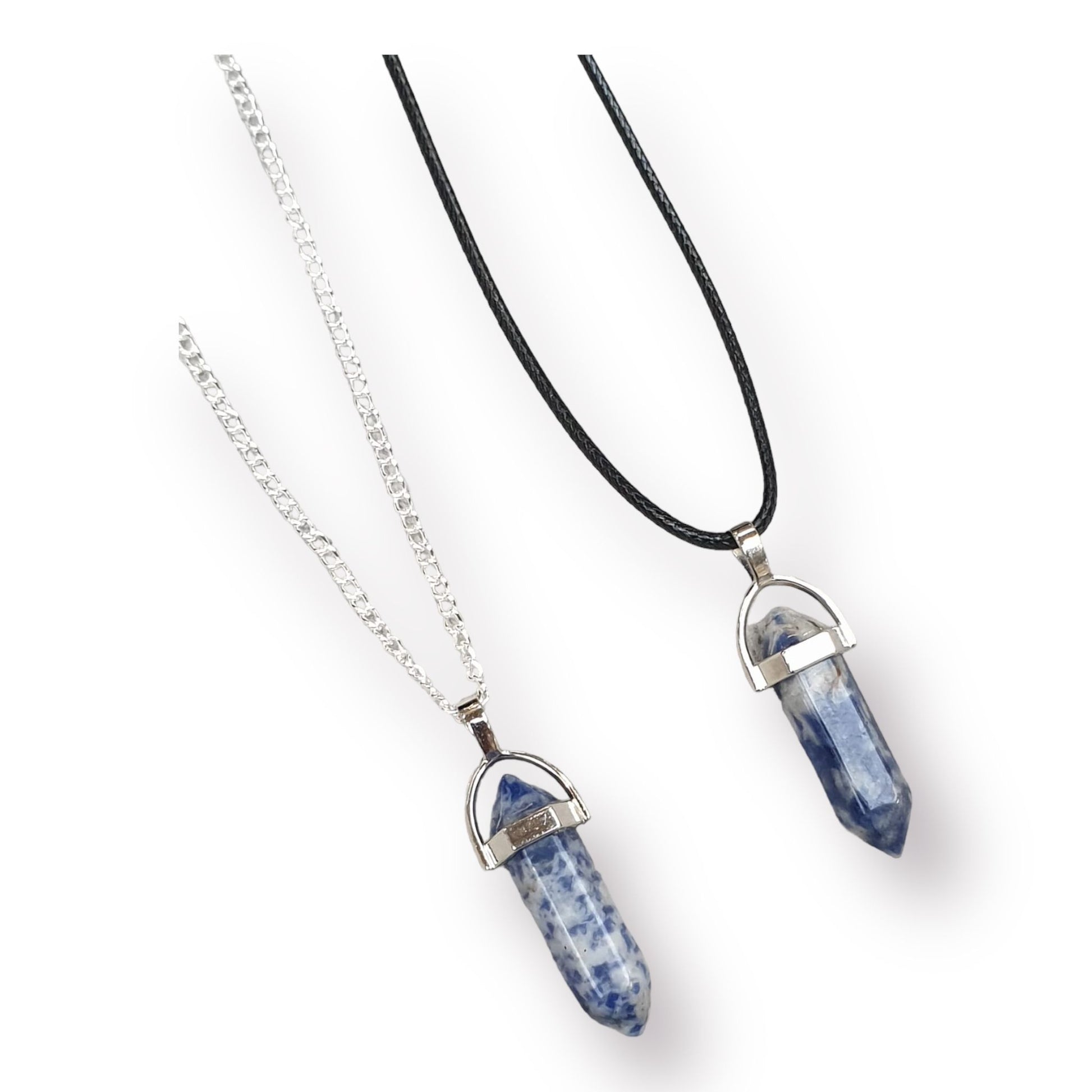 Sodalite Pendant Gemstone Necklace Cord Or Chain Option - Premium  from Uniquely Holt - Just £5.99! Shop now at Uniquely Holt