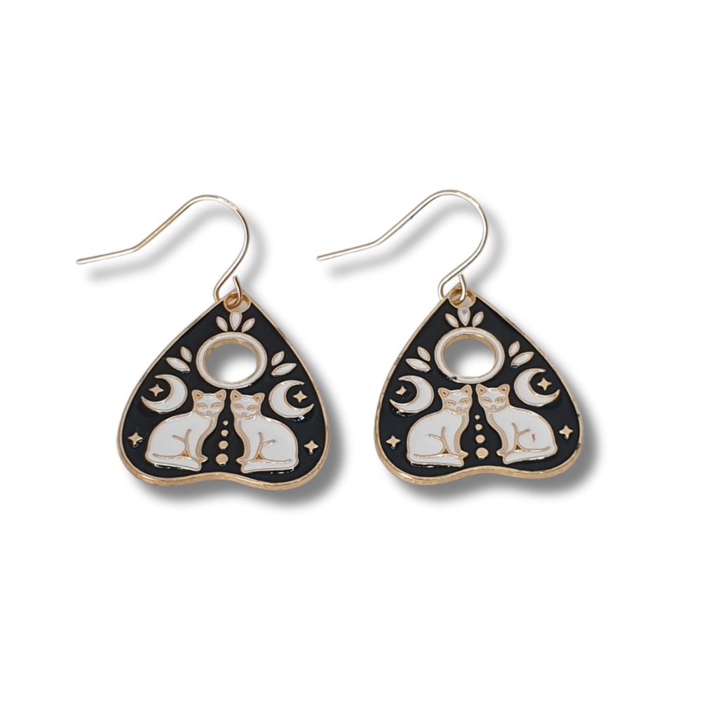 Ouija Cat Dangly Earrings - Premium  from Uniquely Holt - Just £4.99! Shop now at Uniquely Holt