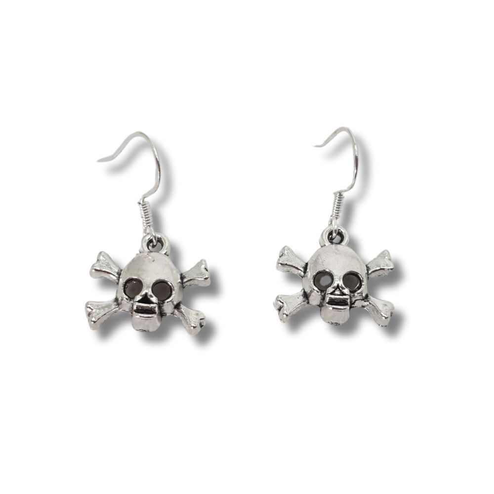 Skull And Cross Bone Dangly Earrings - Premium  from Uniquely Holt - Just £4.99! Shop now at Uniquely Holt