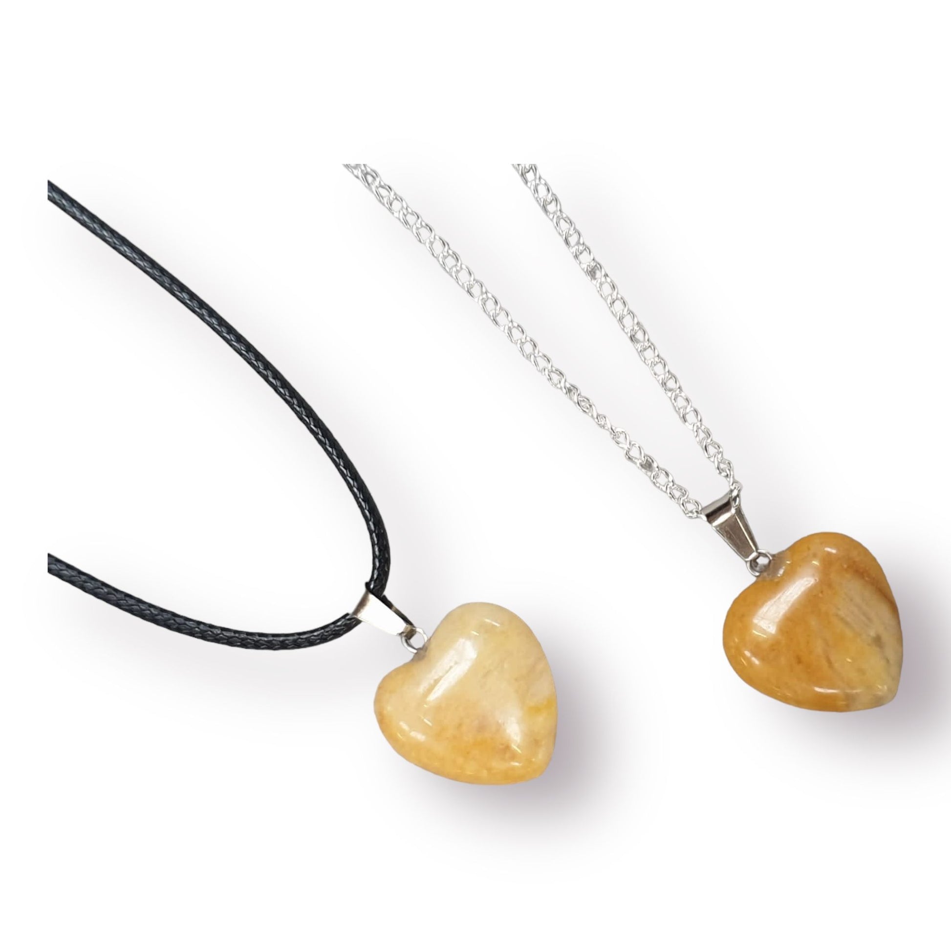 Yellow Jade Heart Gemstone Necklace Cord Or Chain Option - Premium  from Uniquely Holt - Just £5.99! Shop now at Uniquely Holt
